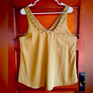 Love Rich Silky olive green studded cami